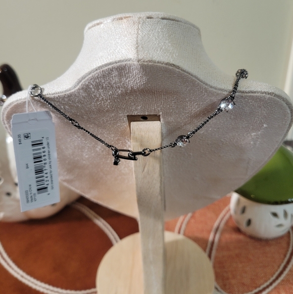 Karl Lagerfeld Black and Silver Necklace NWT - Picture 5 of 6